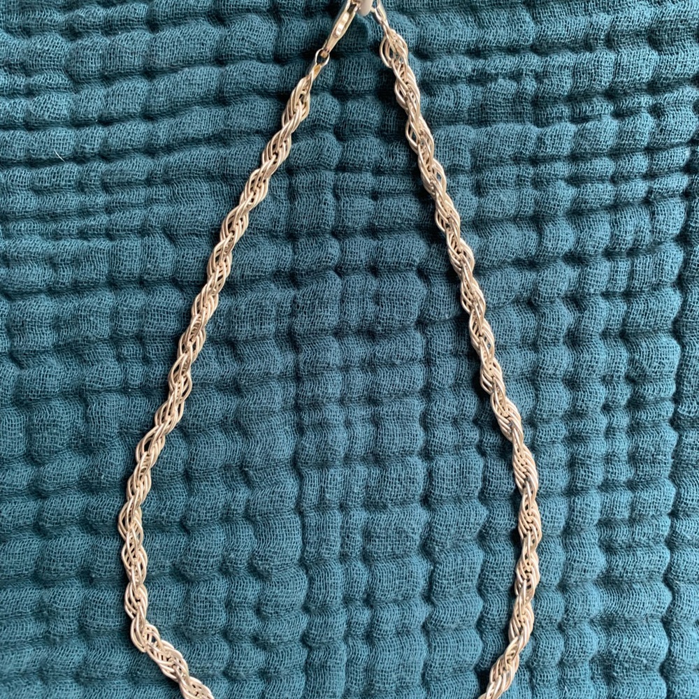 Elegant Loosely Twisted Solid Sterling Silver Nec… - image 2